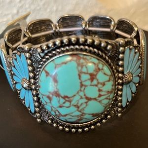 A Beautiful Faux Turquoise Stretch Bracelet
